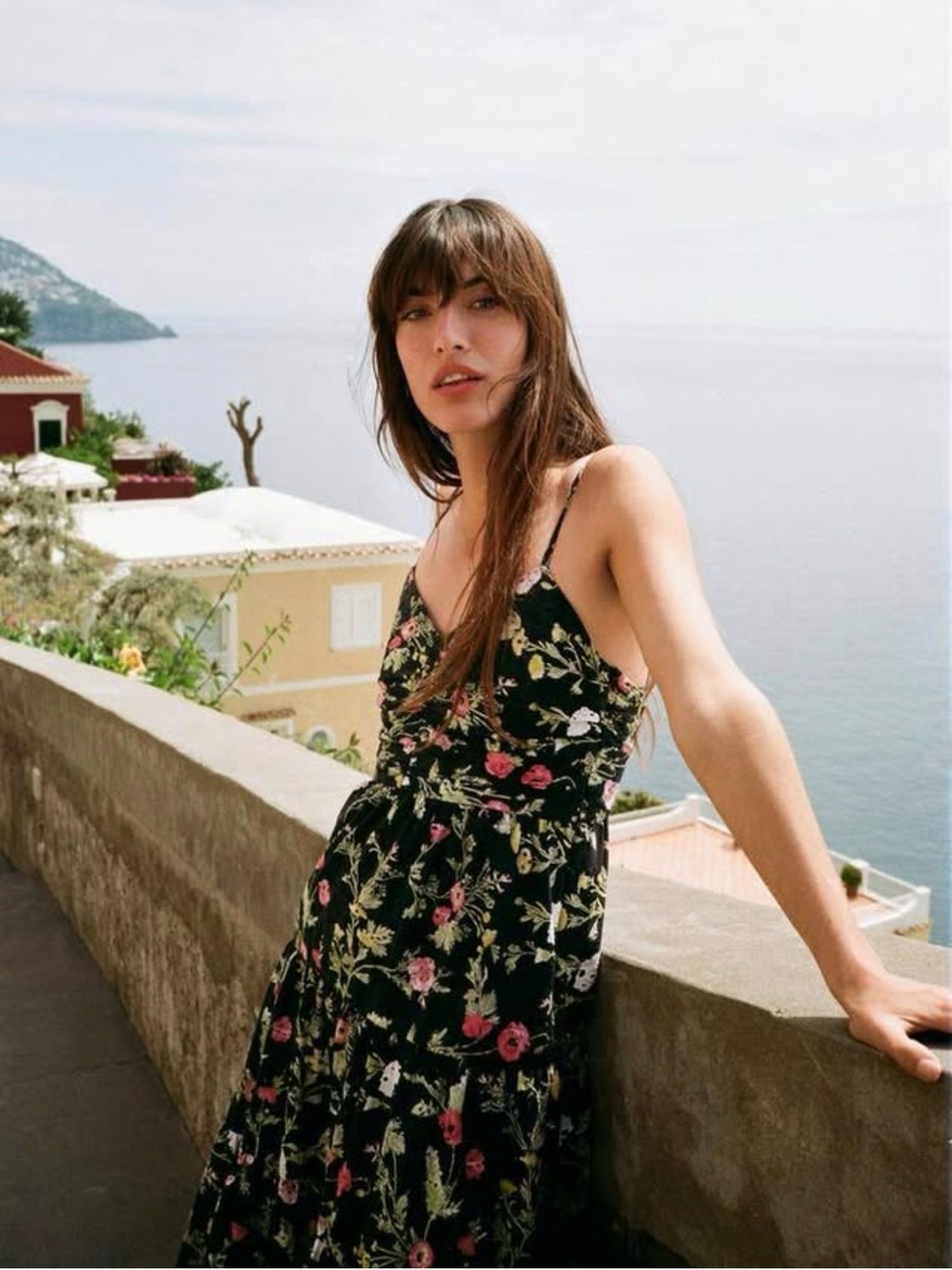 ZARA FLORAL PRINTED COTTON MIDI DRESS WITH CUTWORK EMBROIDERY M NWT. - Picture 5 of 12